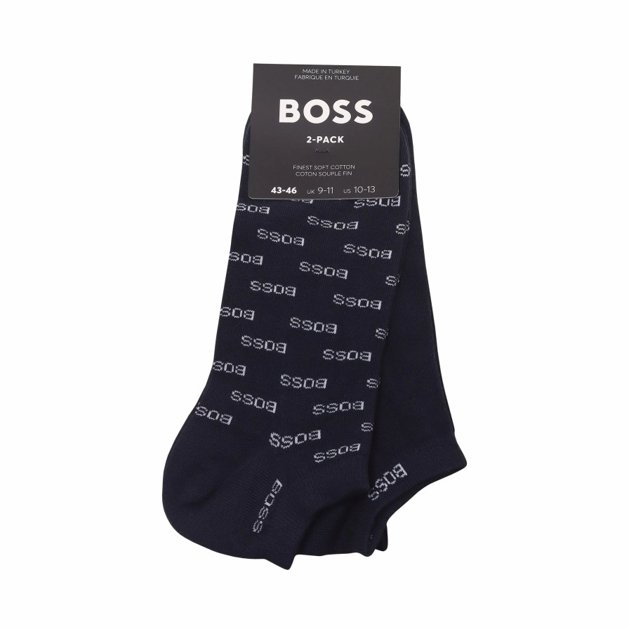 * Boss 2 Pair Allover Ankle Socks Socks