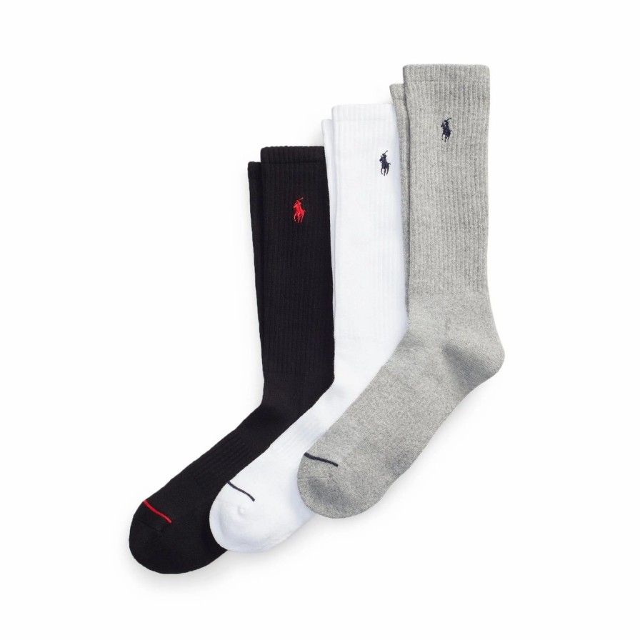 * Polo Ralph Lauren Athletic Crew Socks 3 Pack Socks