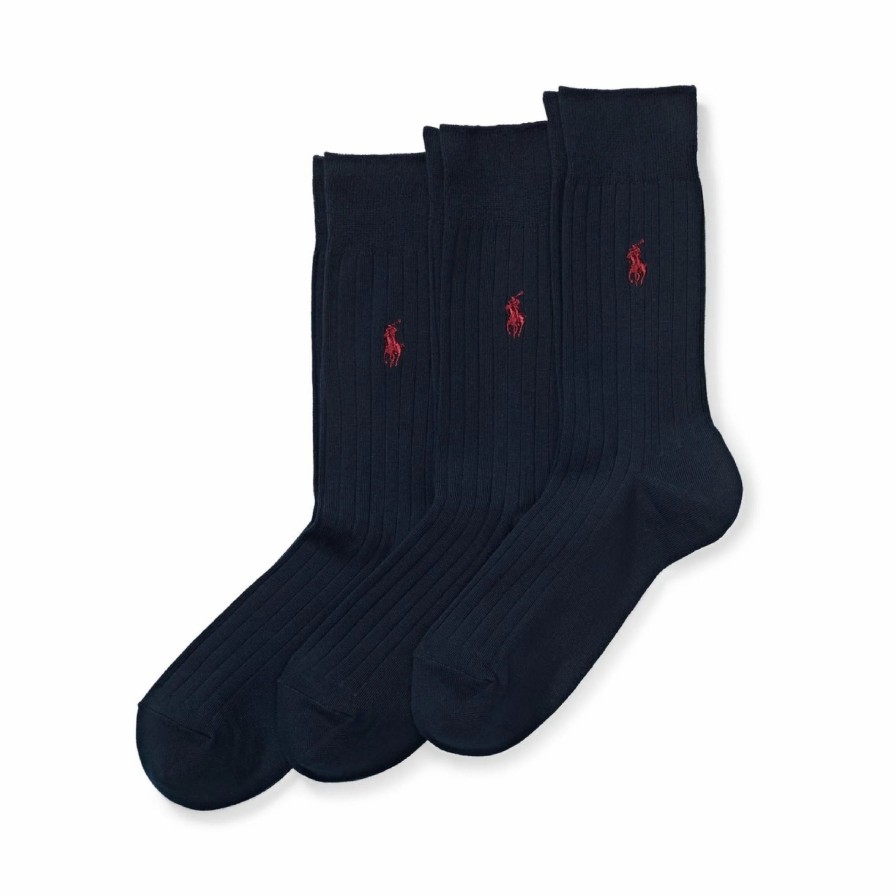 * Polo Ralph Lauren Rib Crew Socks 3 Pack Socks