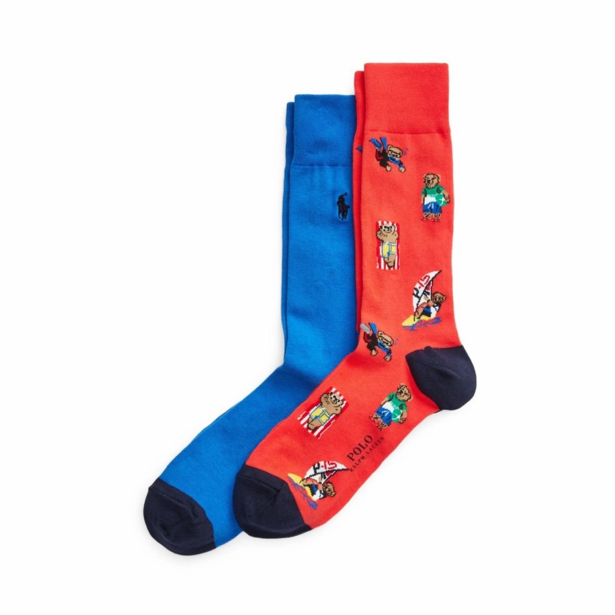 * Polo Ralph Lauren Bear Crew Socks 2 Pack Socks