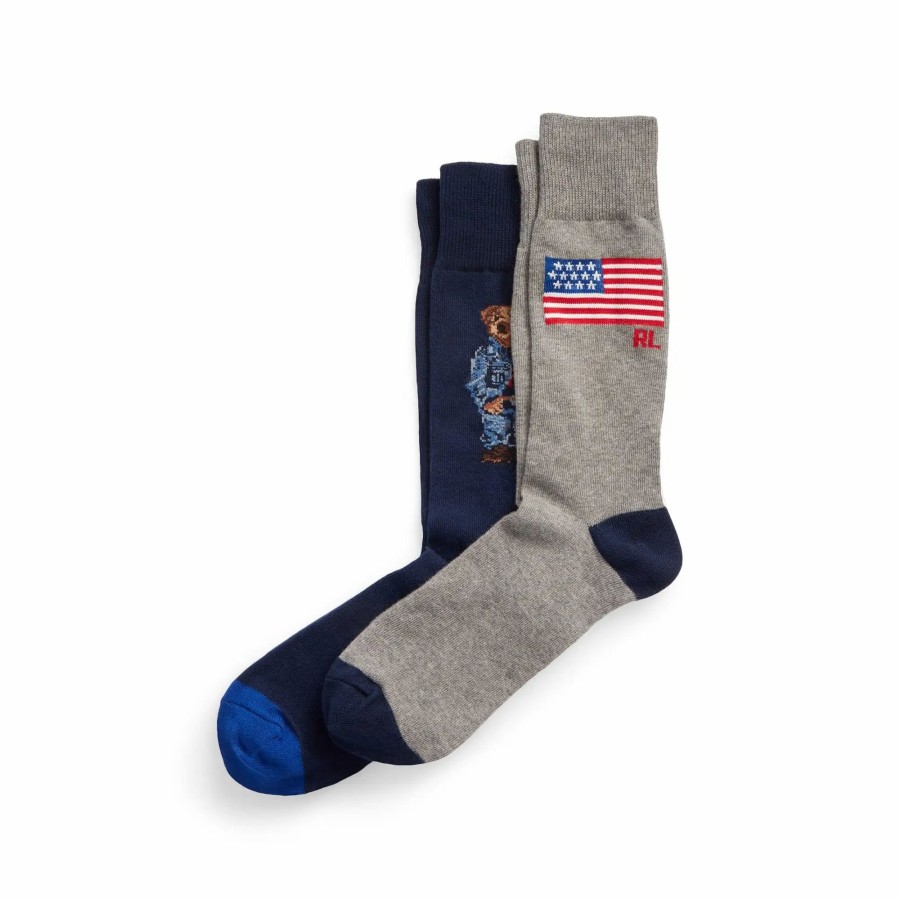 * Polo Ralph Lauren Bear Crew Socks 2 Pack Socks