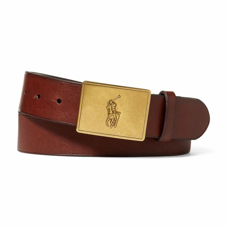 * Polo Ralph Lauren Polo Golf Ralph Lauren Pony Plaque Leather Belt Belts