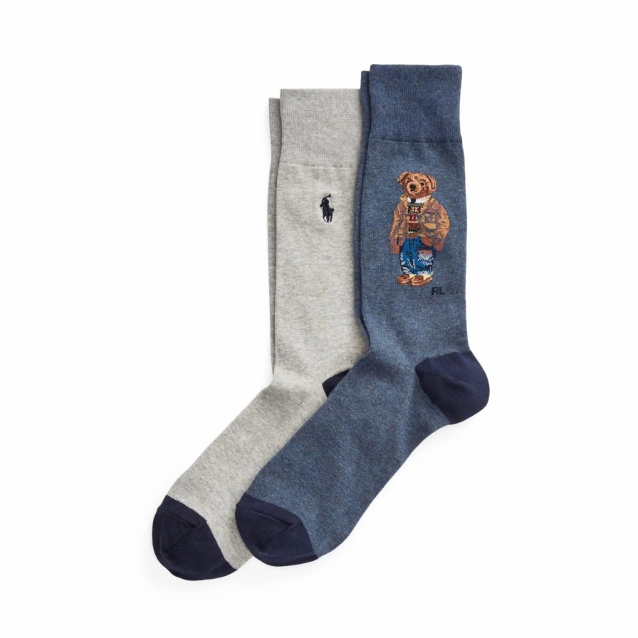 * Polo Ralph Lauren Bear Crew Socks 2 Pack Socks