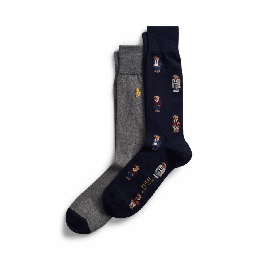 * Polo Ralph Lauren Bear Quad Crew Socks 2 Pack Socks